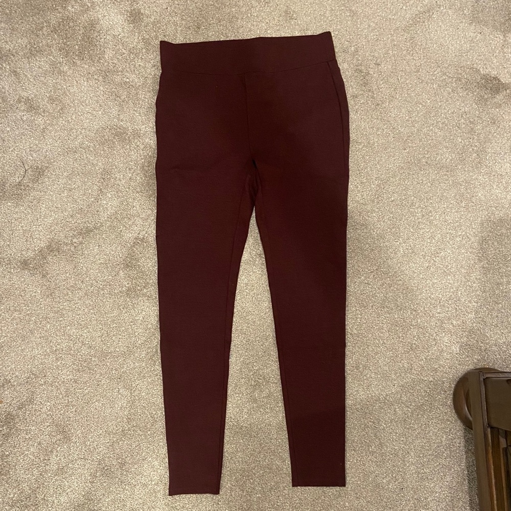 New Loft Maroon Leggings - Small Petite